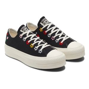 Converse Chuck Taylor All Star Lift Platform Floral Embroidery Like New